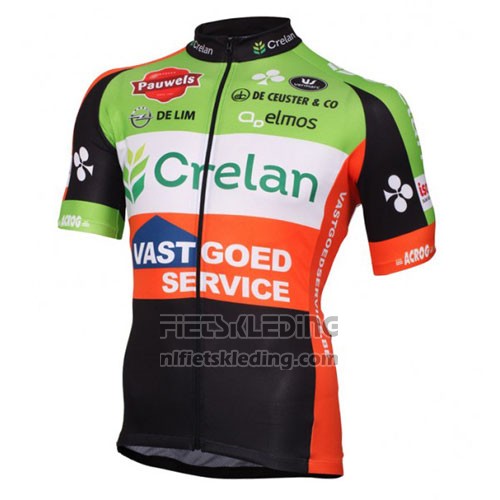 2016 Fietskleding Crelan AA Rood en Groen Korte Mouwen en Koersbroek